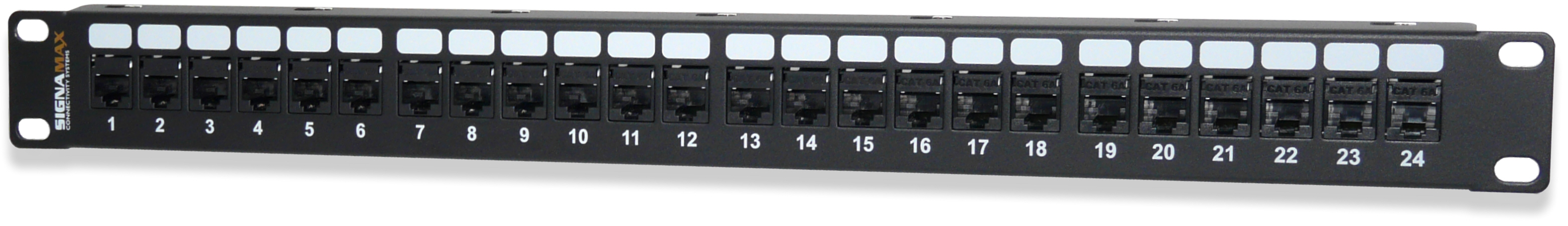 Another panel. NIKOMAX NMC-wp06ud2-GY. Коммутационная панель 19" 1u Cat.6a, 24 порта rj45/110, SIGNAMAXT 24458-c6a. NMC-wp06ud2-GY. Коммутационная панель AESP 24458ec-c5e.